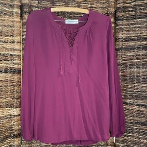 Purple boho peasant top